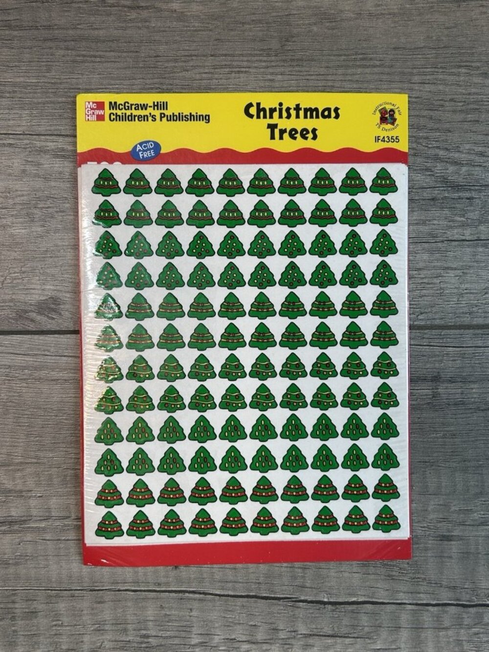 McGraw-Hill Christmas Trees Reward Chart Stickers IF4355 Sealed Vintage